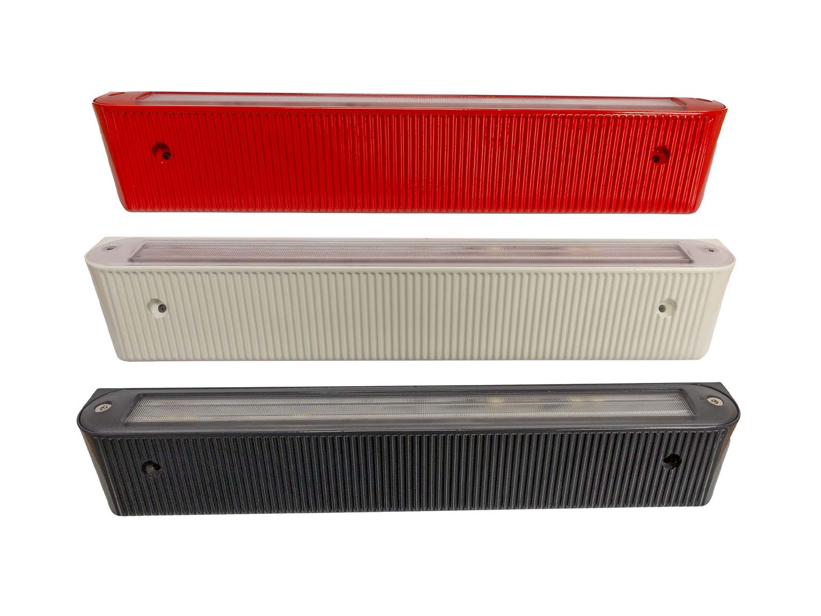 F-25S LED Module Group Unlit with Red, White and Black Housing Underneath