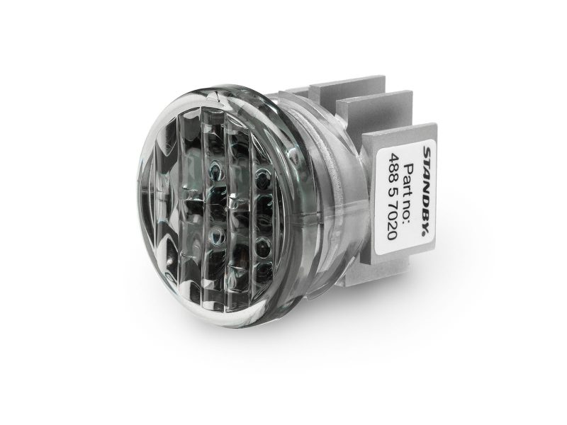 L88 Lamp Blue with Tinted Lens Unlit Angle View without Grommet