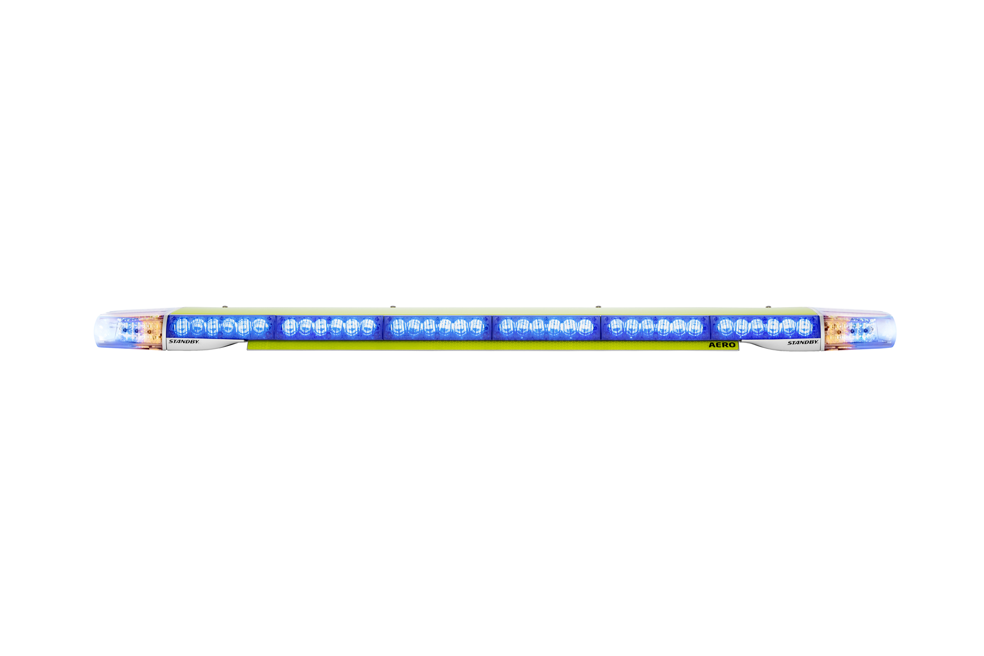 W3 Aero Lightbar Blue Lit Front View