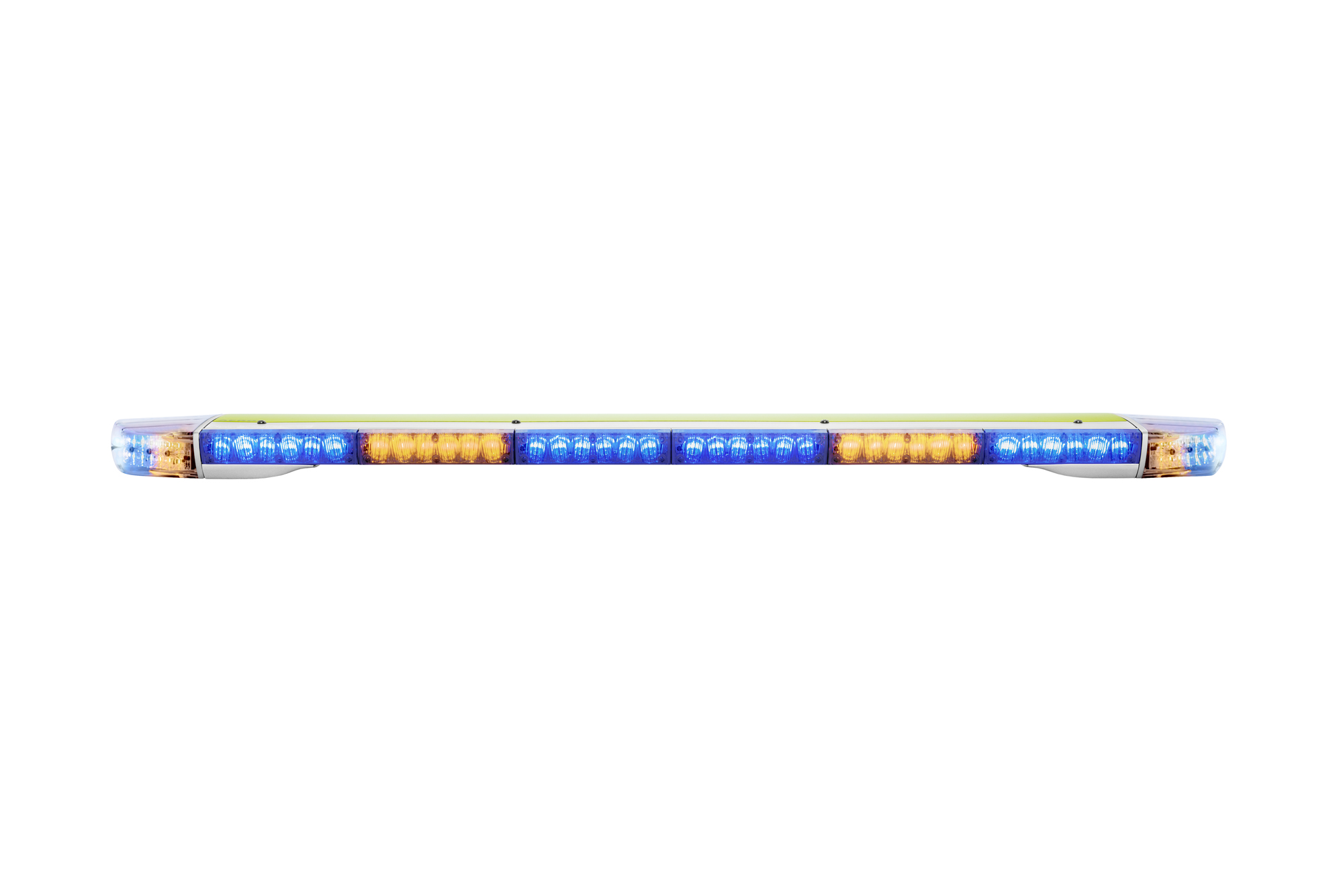 W3 Aero Lightbar Blue/Amber Lit Front View