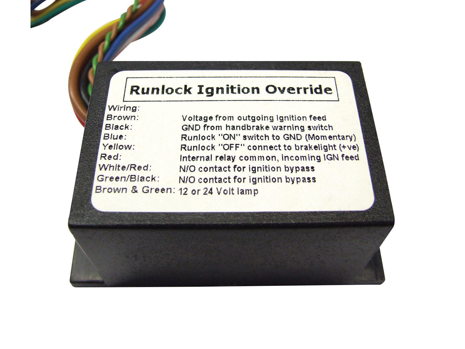 Run Lock Ignition Override Front View