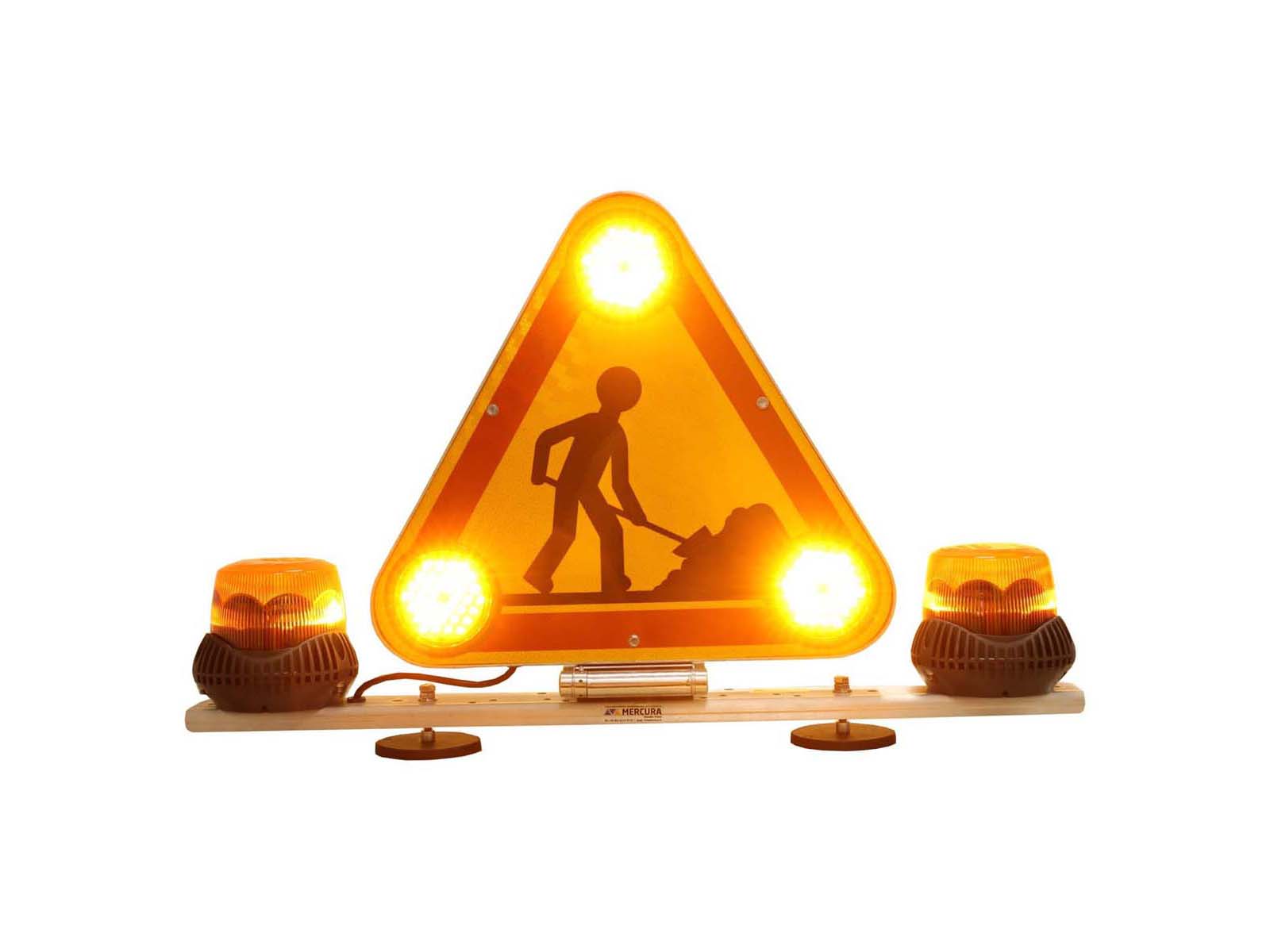 Manual warning triangle 500 mm with two gyroled