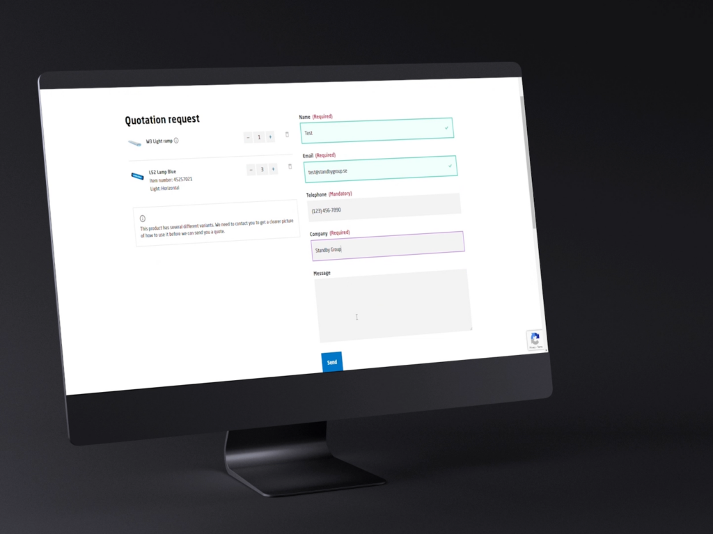 Nu har vi en ny funktion på vår webbsida där du kan skicka in en offertförfrågan med flera olika produkter.